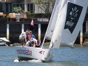 Mooloolaba Youth Sailing Squad training on the river. 15 October 2016. Credit Tracey Johnstone. 