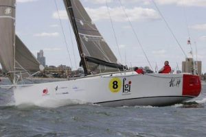 Murray Bucknell and Jon Sayer from QLD on RYU-JIN - fgi at the start of the Melbourne Osaka Race. Credit Teri Dodds.